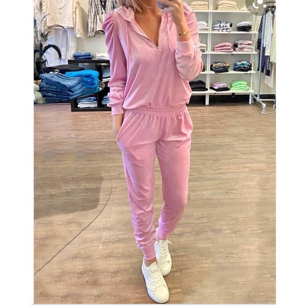 Generation Love Ivy Velour Joggers In Bubblegum Pink — image 2 of 5